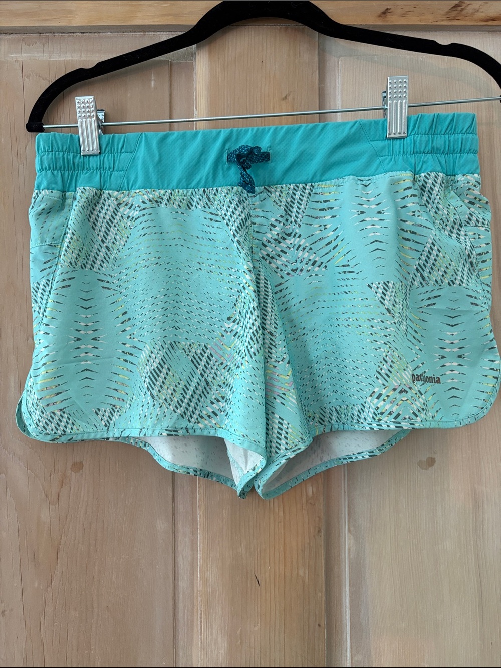 Patagonia Women’s Aqua Patterned Athletic Shorts